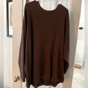 WOMENS XL THERMAL TOP…CHOCOLATE BROWN…AERIE